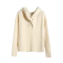 High Quality Luxury Cashmere Knitwear Thick Knitted 100% Wool Sweaters Women With Hooded