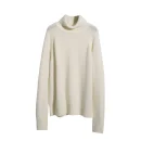 Autumn Winter High Collar Knitted Sweater Solid Color Women 100% Wool Pullover