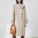 High Quality Winter Cashmere Coat Double Faced Long 100% Wool Coats Women With Hood