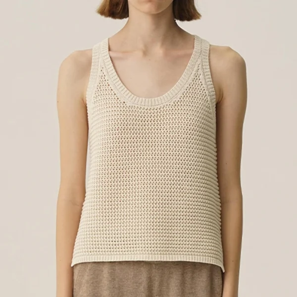 Summer Weave Camisole Crochet Tank Tops Women Hollow Out Knitted Cotton Vest