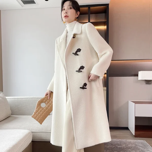 Small Batch Profile Casual Alpaca Hair Regular Sleeves Women s Wear in 2025  the New Cashmere Coat - Image 3