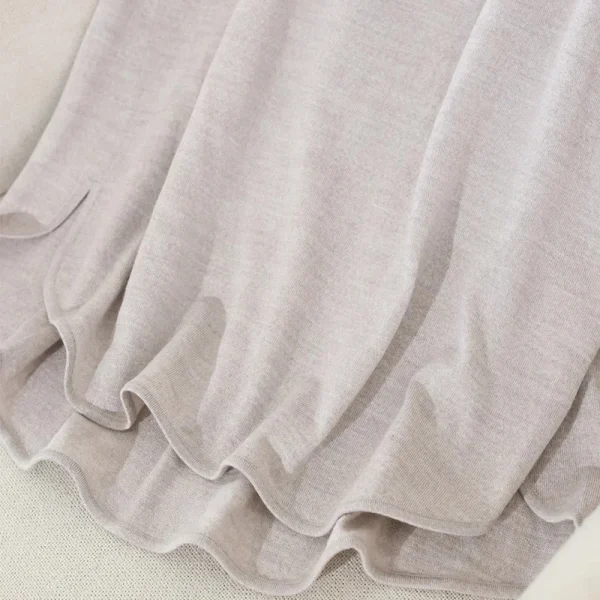 Summer Polo Short Sleeve Knitwear Women Silk Wool Knitted Vest - Image 5