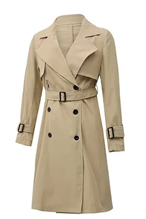 KINGSRICH Woman Trench Coat Women's Trench Coats Cotton Winter for Women Grey Trench Coats