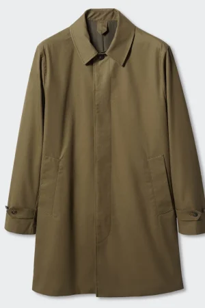 New Design Professional Mens Trench Coat Slim Fit Notched Lapel Windbreaker Fall Lightweight Modest Trench Coats